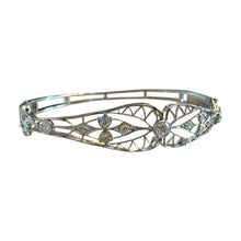 Vintage Elaborate Filigree Diamond Bangle Bracelet
