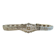 Vintage Art Deco White Gold Filigree Diamond Bracelet