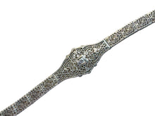 Vintage Art Deco White Gold Filigree Diamond Bracelet