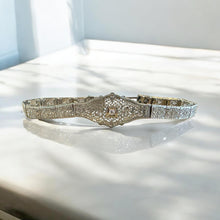 Vintage Art Deco White Gold Filigree Diamond Bracelet