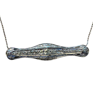 Vintage Diamond Brooch Conversion Necklace