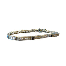 Vintage Dainty Art Deco Era Sapphire & Diamond Filigree Bracelet