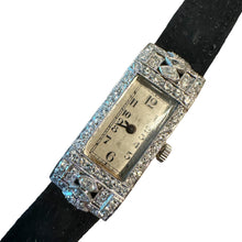 Vintage Platinum 1.5 Carat Diamond Watch On Velvet Watch Strap