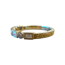 Antique Style Engraved Diamond Wedding Band 14K Yellow Gold