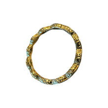 Antique Style Engraved Eternity Diamond Wedding Band 14K Yellow Gold