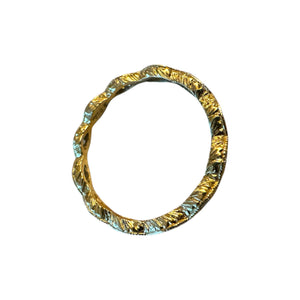 Antique Style Engraved Eternity Diamond Wedding Band 14K Yellow Gold