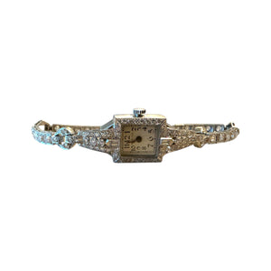 Vintage Platinum 2 Carat Old Cut Diamond Watch