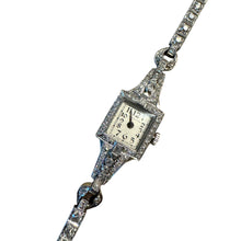 Vintage Platinum 2 Carat Old Cut Diamond Watch
