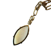 Yellow Gold Opal & Diamond Paperclip Chain Necklace
