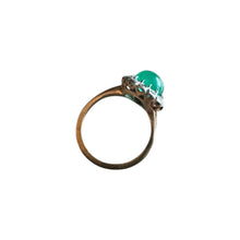 Vintage Edwardian Era Cabochon Cut Colombian Emerald Ring GIA