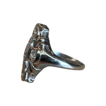 Dainty Vintage Diamond Cocktail Ring 14K White Gold