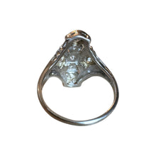 Dainty Vintage Diamond Cocktail Ring 14K White Gold