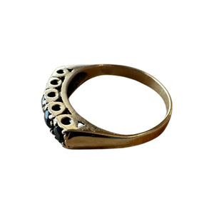 Vintage Hallmarked Yellow Gold Sapphire Band