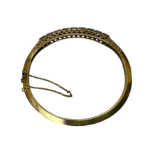 Vintage Ruby & Diamond Bangle Bracelet 14K Yellow Gold