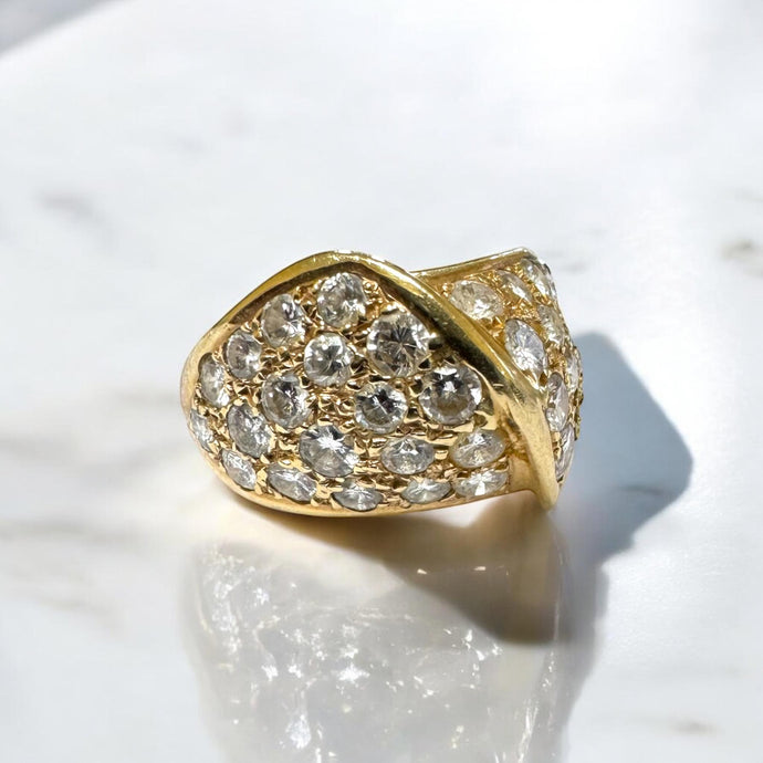 Vintage 2 Carat Diamond Cluster Cocktail Ring