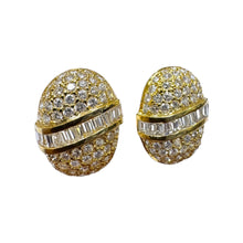 Vintage 5 Carat Diamond Cluster Earrings 14K Yellow Gold