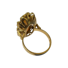 Vintage Vibrant Opal & Ruby Cocktail Ring 18K Yellow Gold
