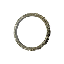 Vintage Engraved Wedding Band 14K White Gold Size 4.75
