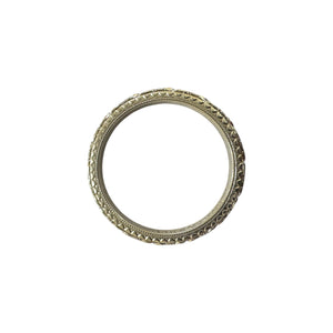 Vintage Engraved Wedding Band 14K White Gold Size 4.75
