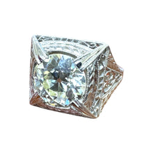 Vintage 2.14 Carat Old European Cut Platinum Diamond Ring GIA
