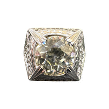 Vintage 2.14 Carat Old European Cut Platinum Diamond Ring GIA