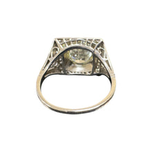 Vintage 2.14 Carat Old European Cut Platinum Diamond Ring GIA