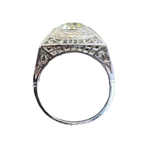 Vintage 2.14 Carat Old European Cut Platinum Diamond Ring GIA