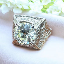 Vintage 2.14 Carat Old European Cut Platinum Diamond Ring GIA