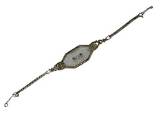 Vintage Camphor Glass & Diamond Platinum Bracelet