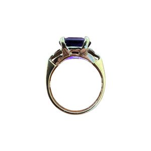 Vintage Two Toned Amethyst Ring 14K Gold