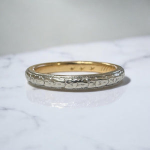 Vintage Engraved Wedding Band Platinum & 18K Yellow Gold Size 6