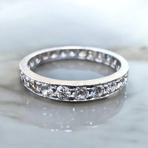 Antique Platinum Diamond Eternity Band Size 6.25