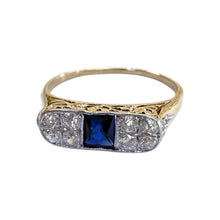 Vintage Sapphire & Diamond Cocktail 18K Yellow Gold