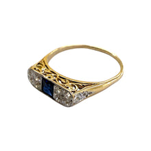 Vintage Sapphire & Diamond Cocktail 18K Yellow Gold