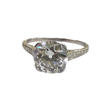 Vintage 2.22 Carat Old European Cut Diamond Engagement Ring GIA