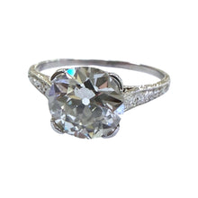Vintage 2.22 Carat Old European Cut Diamond Engagement Ring GIA