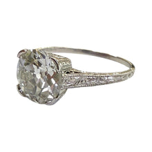 Vintage 2.22 Carat Old European Cut Diamond Engagement Ring GIA