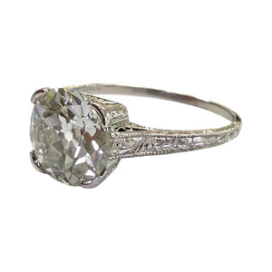 Vintage 2.22 Carat Old European Cut Diamond Engagement Ring GIA
