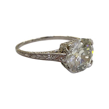 Vintage 2.22 Carat Old European Cut Diamond Engagement Ring GIA