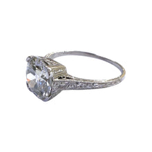 Vintage 2.22 Carat Old European Cut Diamond Engagement Ring GIA