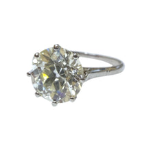 Vintage 3.22 Carat Platinum Diamond Solitaire Engagement Ring GIA