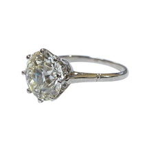 Vintage 3.22 Carat Platinum Diamond Solitaire Engagement Ring GIA