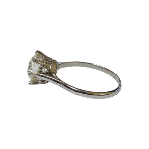 Vintage 3.22 Carat Platinum Diamond Solitaire Engagement Ring GIA