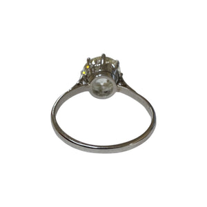 Vintage 3.22 Carat Platinum Diamond Solitaire Engagement Ring GIA
