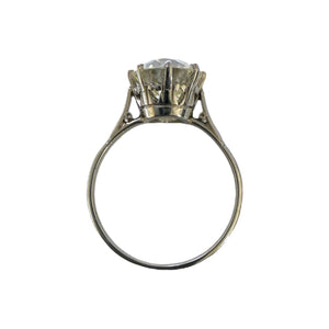 Vintage 3.22 Carat Platinum Diamond Solitaire Engagement Ring GIA