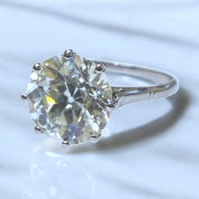 Vintage 3.22 Carat Platinum Diamond Solitaire Engagement Ring GIA