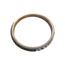Vintage Engraved Wedding Band 14K White & Yellow Gold Size 9