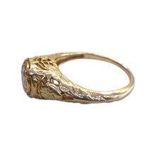 Vintage Style 0.3 Carat Diamond Filigree Ring 14K Yellow Gold