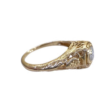 Vintage Style 0.3 Carat Diamond Filigree Ring 14K Yellow Gold