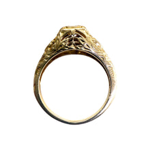 Vintage Style 0.3 Carat Diamond Filigree Ring 14K Yellow Gold